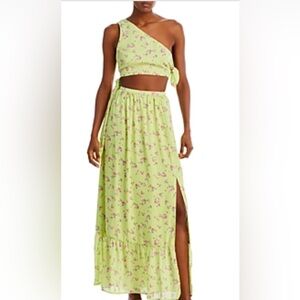 WAYF Womens Darlin ChiffonCut-Out Maxi Dress